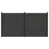 vidaXL Set di Recinzione 2 pz 353 x 186 cm WPC e Alluminio Nero