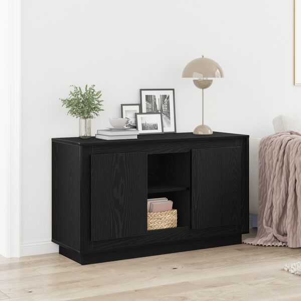 vidaXL Credenza Rovere Nero 102 x 35 x 60 cm Legno multistrato