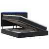 vidaXL Letto con contenitore LED e materasso Nero 180 x 200 cm Velluto