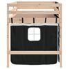 vidaXL Letto a Soppalco con Tende Bambini Bianco e Nero 80x200 cm Pino