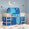 vidaXL Letto a Soppalco con Tunnel Bambini Blu 90x200cm Massello Pino