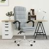 vidaXL Poltrona da Ufficio Reclinabile Grigio Chiaro in Tessuto