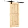 vidaXL Porta scorrevole Naturale e Nero 90 x 210 cm