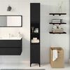 vidaXL Mobile da Bagno Rovere Nero 30 x 30 x 190 cm Legno multistrato