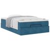 vidaXL Struttura Letto Pouf con Materasso Blu Scuro 120x200 cm Velluto