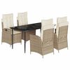 vidaXL Set da Pranzo da Giardino 5 pz con Cuscini Beige in Polyrattan