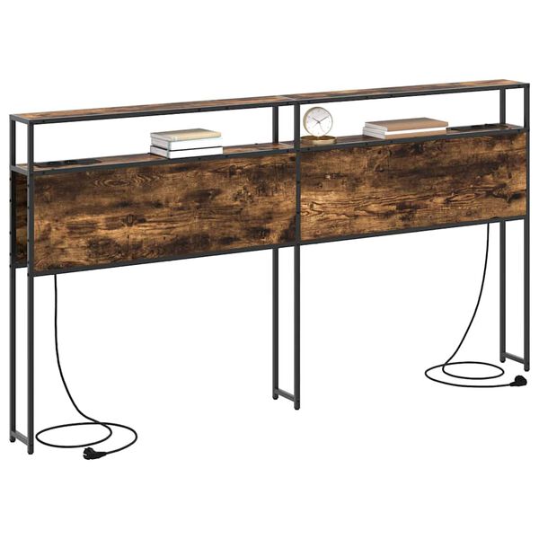 vidaXL Testata contenitore Rovere fumo 200 cm Legno multistrato