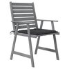 vidaXL Sedie Pranzo per Esterni con Cuscini 4 pz Legno Massello Acacia