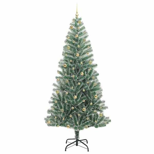 vidaXL Albero di Natale Artificiale Imbiancato con Luci LED 240 cm