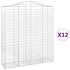vidaXL Cesti Gabbioni ad Arco 12 pz 200x50x220/240 cm Ferro Zincato