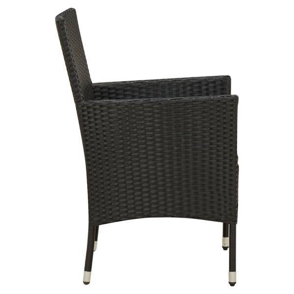 vidaXL Sedie da Giardino con Cuscini 2 pz in Polyrattan Nere