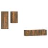 vidaXL Set di Mobili Porta TV 4 pz Rovere Fumo in Legno Multistrato