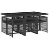 vidaXL Set da Pranzo da Giardino 7 pz Nero con Cuscini in Polyrattan
