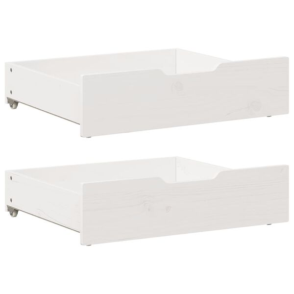 vidaXL Cassettoni da Letto 2 pz Bianchi 75x55x17 cm in Legno di Pino