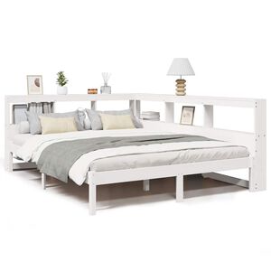 vidaXL Letto Libreria senza Materasso Bianco 135x190 cm Legno di Pino