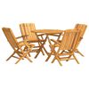 vidaXL Set da Pranzo per Giardino 5 pz in Legno Massello di Teak