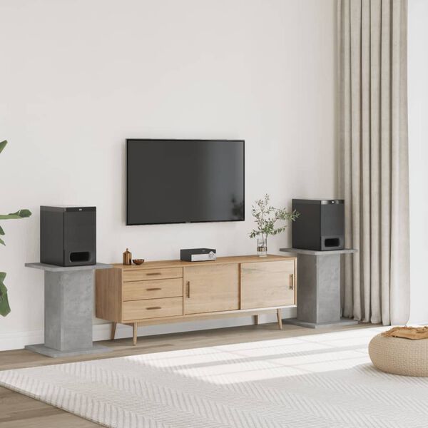 vidaXL Supporti Altoparlanti 2 pz Grigio 30x30x40 cm Legno Multistrato