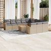 vidaXL Set Divani da Giardino 12 pz con Cuscini Beige in Polyrattan