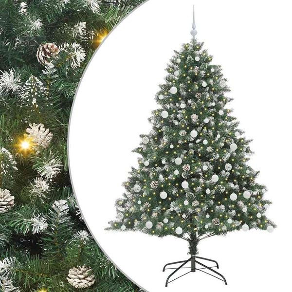 vidaXL Albero di Natale artificiale con 300 LED Verde 180 cm