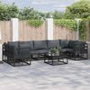 vidaXL Set Divano da Giardino con cuscino 7 pcs Nero Alluminio