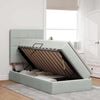 vidaXL Letto con contenitore e materasso Grigio chiaro 100 x 200 cm