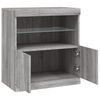 vidaXL Credenza con Luci LED Grigio Sonoma 60,5x37x67 cm