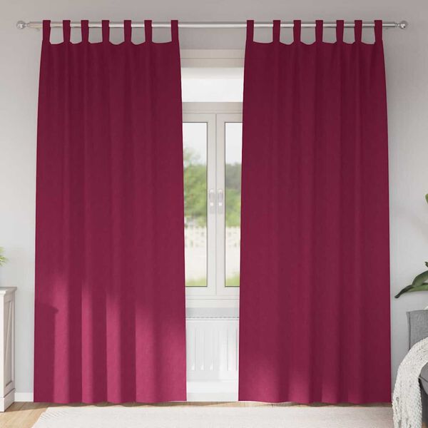 vidaXL Tende Blackout con Anelli 2 pcs Rosso Vino 245 x 140 cm