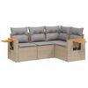 vidaXL Set Divano da Giardino 4 pz con Cuscini Beige in Polyrattan