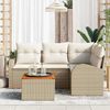 vidaXL Set Divano da Giardino con cuscino 5 pcs Beige polyrattan