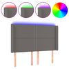 vidaXL Testiera a LED Grigio 147x16x118/128cm in Similpelle