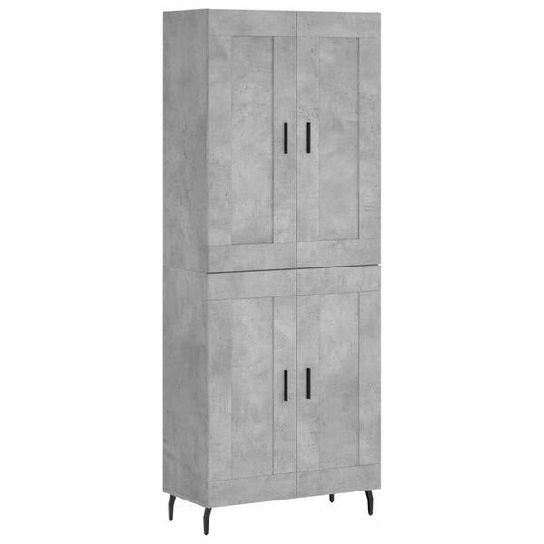 vidaXL Credenza Grigio Cemento 69,5x34x180 cm in Legno Multistrato