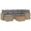 vidaXL Set Divani da Giardino 7 pz con Cuscini Beige in Polyrattan