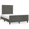 vidaXL Giroletto senza Materasso Grigio Scuro 120x190 cm Velluto