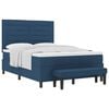 vidaXL Letto a molle con testiera Blu 160 x 200 cm Tessuto