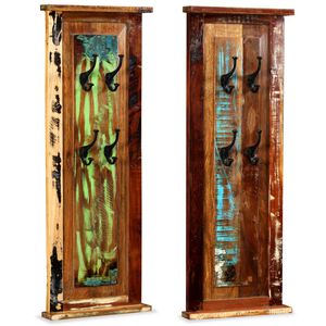 vidaXL Appendiabiti 2 pz in Legno Massello di Recupero 38x100 cm