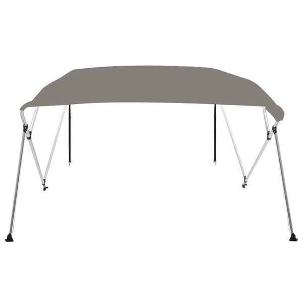 vidaXL Bimini di Prua con Tendalino 4 Archi Grigio 243x210x137 cm