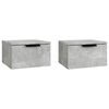 vidaXL Comodini a Muro 2 pz Grigio Cemento 34x30x20 cm