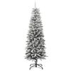 vidaXL Albero Natale Artificiale Sottile Neve Floccata 150cm PVC e PE