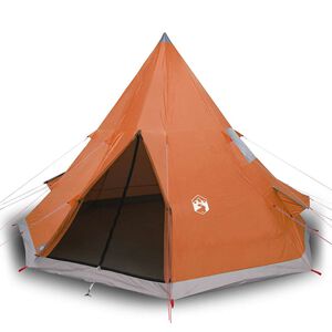 vidaXL Tenda da Campeggio Tipi 4 Persone Arancione Impermeabile