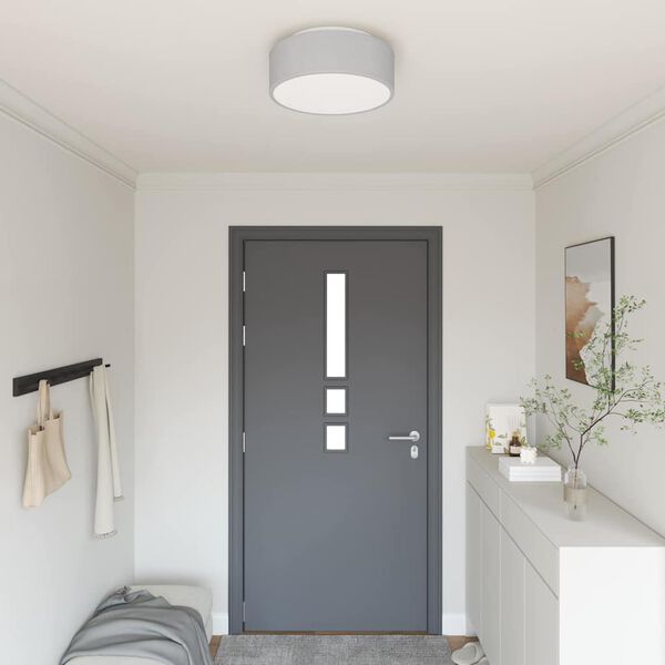 vidaXL Lampada da soffitto Grigio 38 x 38 x 13,5 cm Tessuto