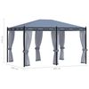 vidaXL Gazebo con Schermi a Rete 3x4 cm Antracite in Acciaio