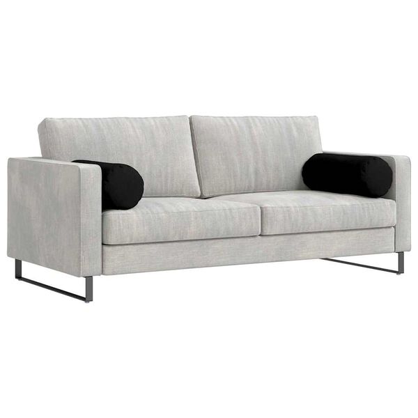 vidaXL Cuscini a rullo 2 pcs Nero Ø 25 x 70 cm Tessuto in Microfibra