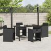 vidaXL Set da Pranzo per Giardino 5 pcs Nero polyrattan