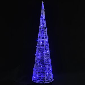 vidaXL Piramide Decorativa Cono di Luce LED Acrilico Blu 120 cm