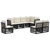 vidaXL Set Divano da Giardino 8 pz Nero polyrattan