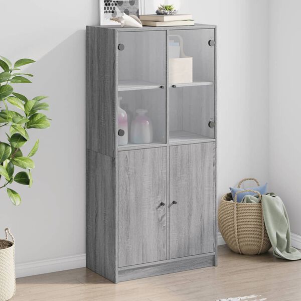 vidaXL Credenza con Ante Grigio Sonoma 68x37x142 cm Legno Multistrato