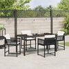 vidaXL Set da Pranzo per Giardino 5 pcs Nero polyrattan
