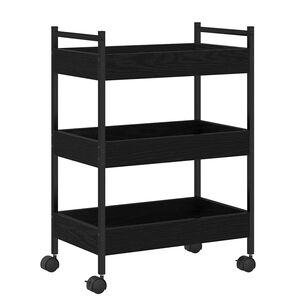 vidaXL Carrello da Cucina Rovere nero 50 x 30 x 70 cm