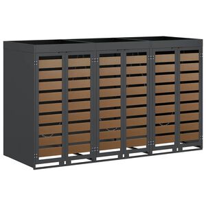 vidaXL Contenitore per Rifiuti per 3 Bidoni Antracite