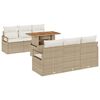 vidaXL Set Divano da Giardino 7 pcs Beige Poly Rattan